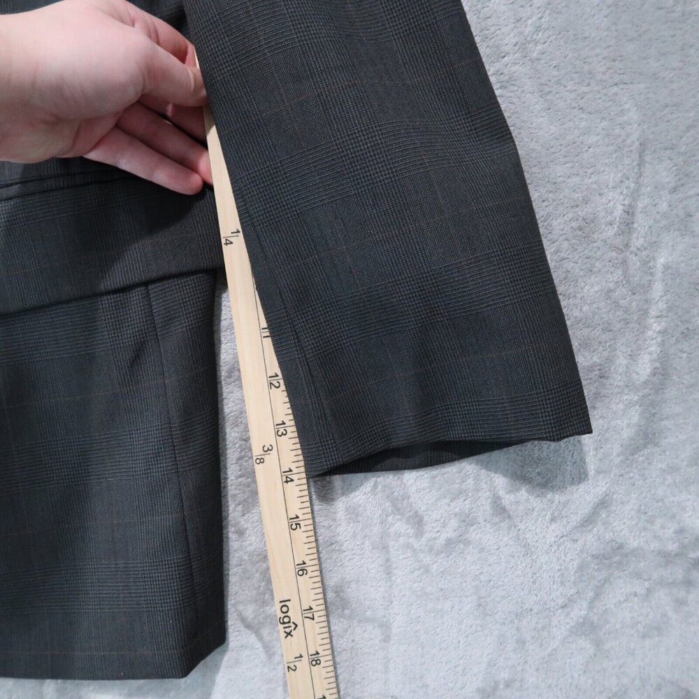 Chaps Ralph Lauren Blazer Mens 42S Gray Plaid 100% Wool Sports Coat Business - Picture 13 of 16